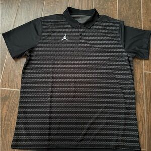 Jordan Nike dri fit Black Striped Men's Polo Shirt size xl